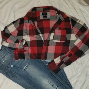 Quiksilver cropped flannel